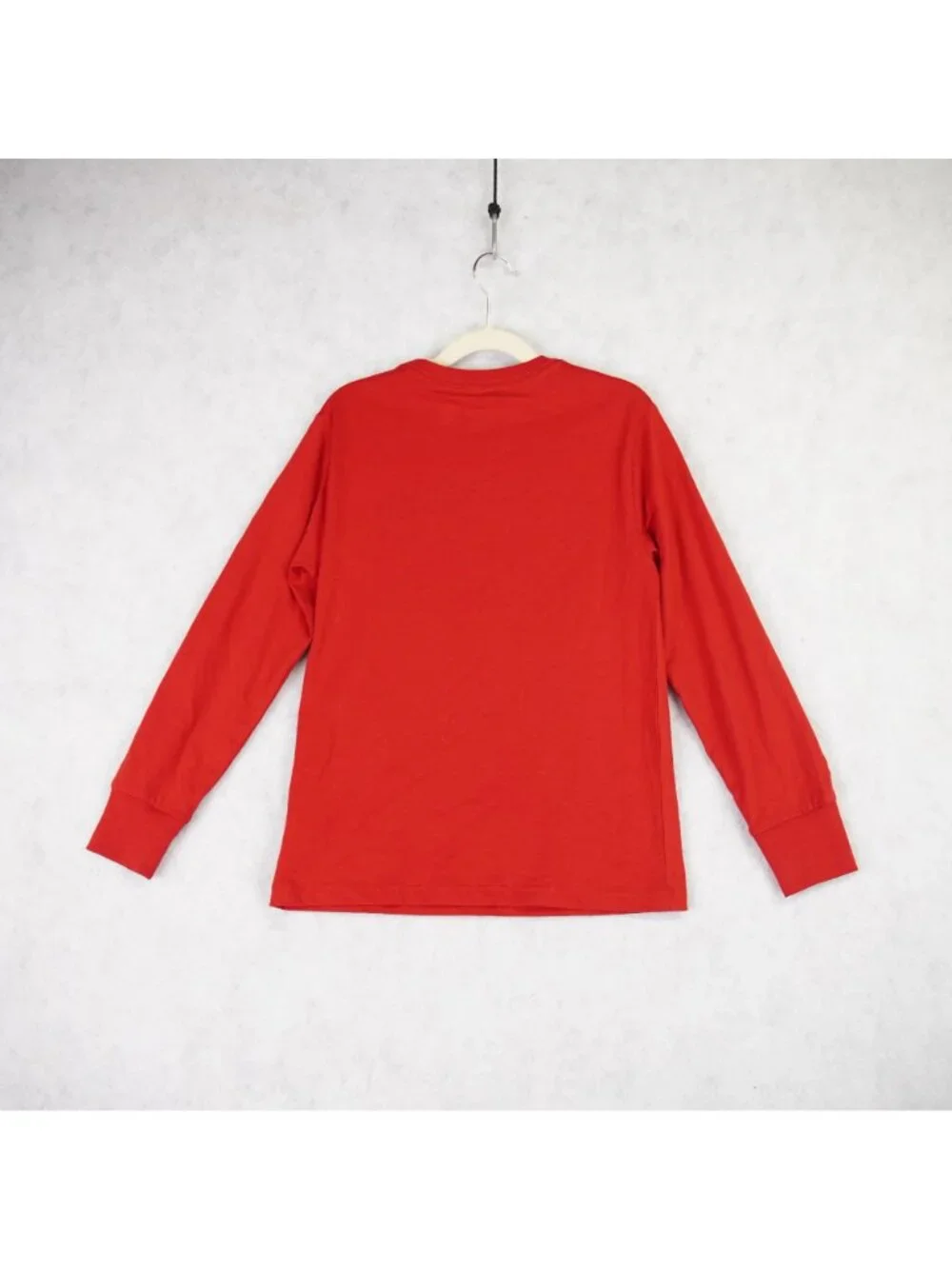 Polo Ralph Lauren Boys Red Long-Sleeve T-Shirt Plaid Logo Size 8 Small Cotton